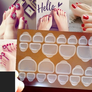 Toe removable jelly glue tabs/ Reduce nail damage/ Press on false nail glue/ Adhesive tabs for press on toe nails/ pedicure false tip