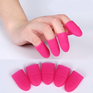 5 pcs reusable silica gel Nail Soak Off Cap Cleaner Nail Soakers UV Nail Gel Remover UV Gel Polish Remover Wrap