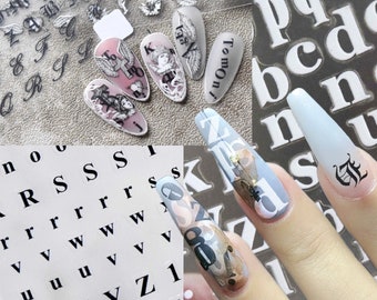 Letter Nail Decals Etsy