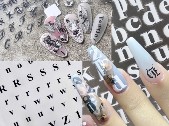 Nail Art Stickers Decals Alphabet English Letters -  Israel