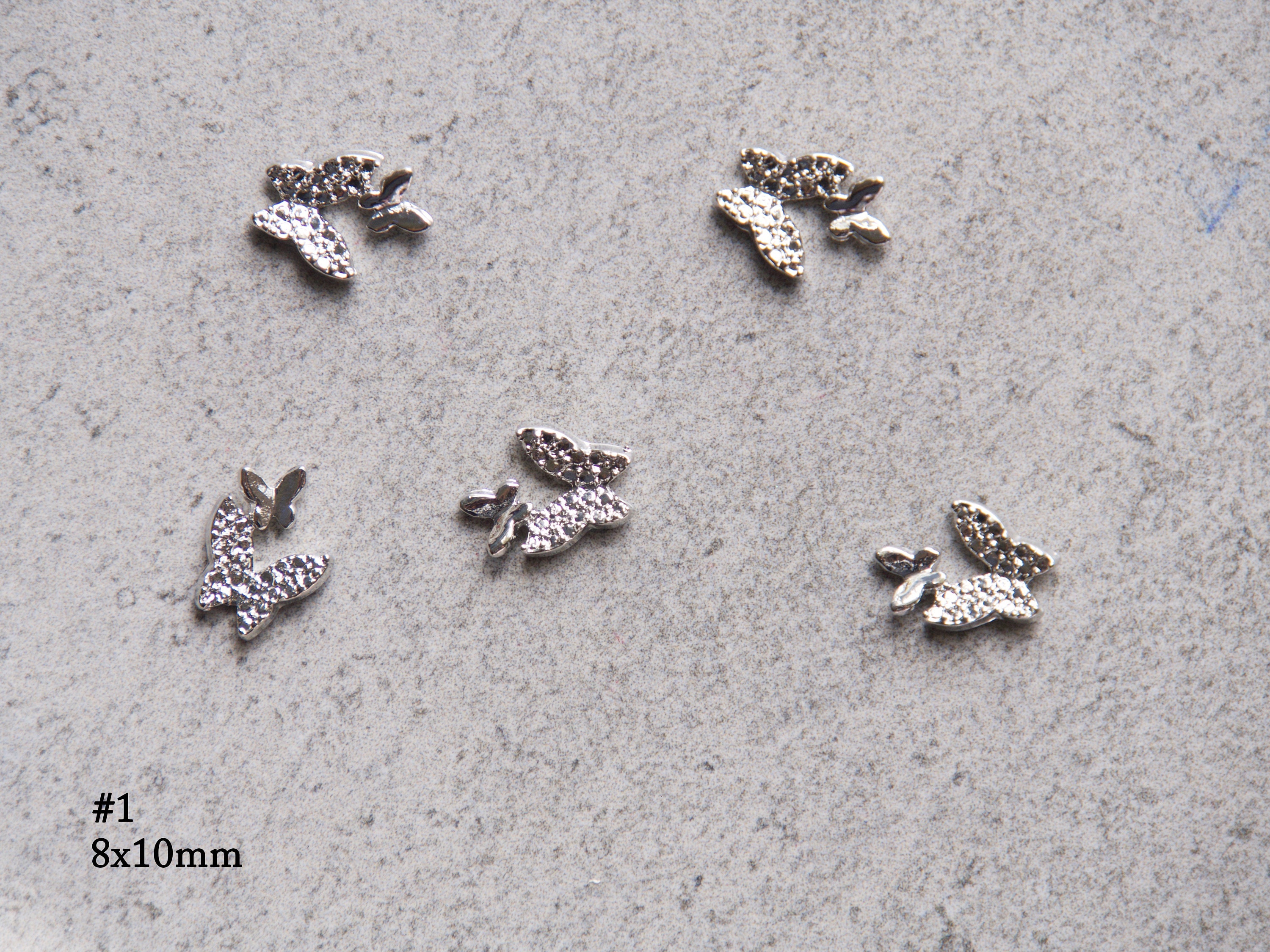 5 Pcs 3D Butterfly Nail Decoration/ Silver Gold Butterfly Nail Etsy
