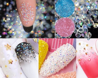 1440 pcs Culet Diamond crystal Nail Art glitter/ Microbead Clear AB stone Nail design art decoration rhinestones /Mini chatons