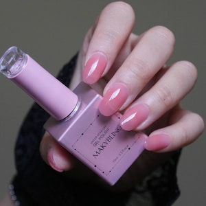 15ml Translucent Baby Pink UV Gel/ Semi Transparent pink Pink Gel polish/Soak Off Sheer Glossy Nail Led Gels -Makybling