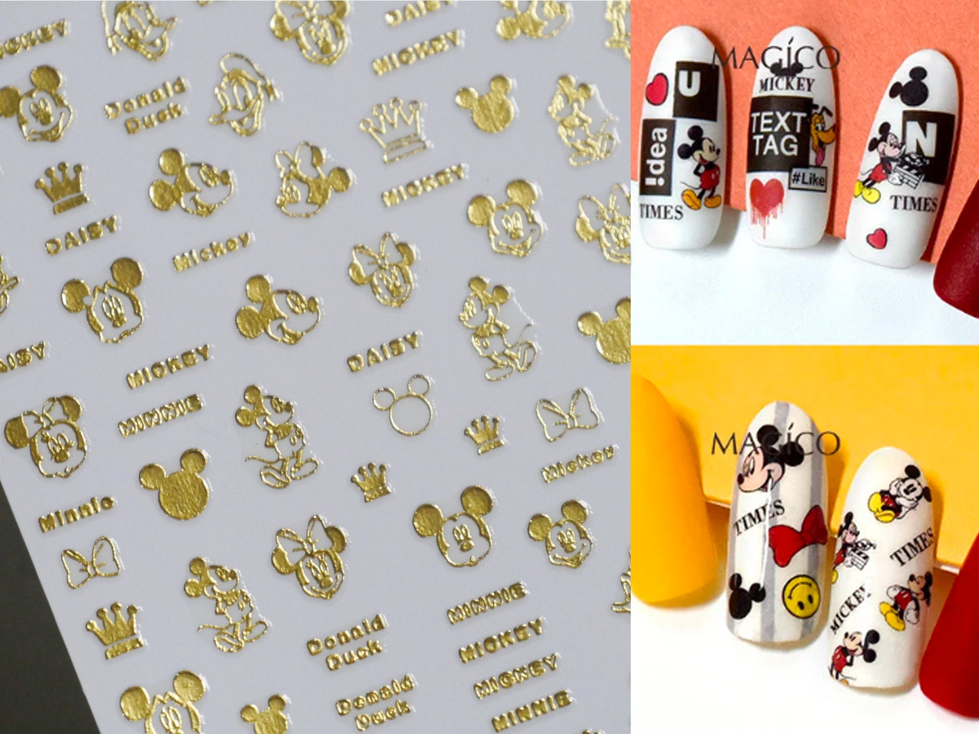 6 Sheets Mickey Nail Art Stickers Mickey Mouse Brazil