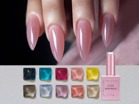 Amazon.com: TUTUYU Clear Pink Gel Nail Polish,Translucent Neutral Nude Jelly  Pink Gel Polish for Nail Art Manicure Salon or DIY Nail Art at Home,Gift  for Girls or Women : Beauty & Personal