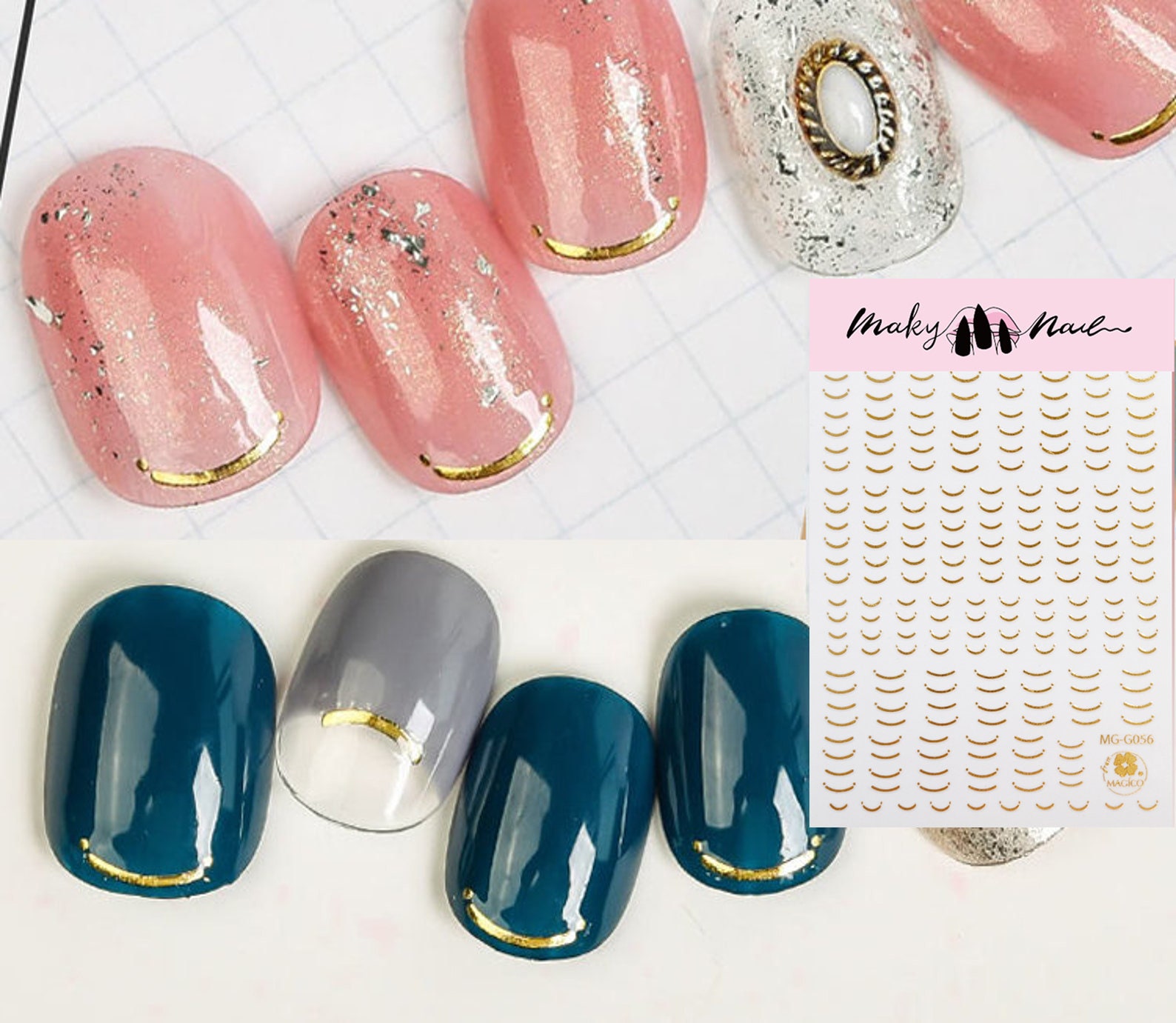 Nail Art Stickers-L (Gold) - Missu Beauty Network