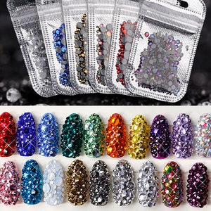 Glass Nail Rhinestones For Nails Art Decorations / Multi size mixed nail art decal/ Decoration 3D Gems Stud Charm Rhinestones/Jewelry crafts