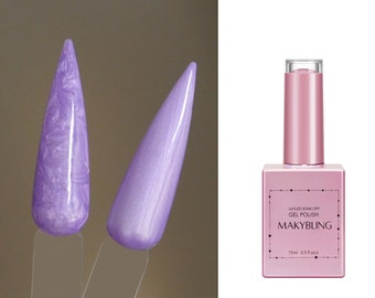 15ml Pearly purple UV Gel Polish/ Mermaid Pearlescent Shimmer Nail Gel/ Soak off luminous Lavender Orchid Pearl Nails -Makybling