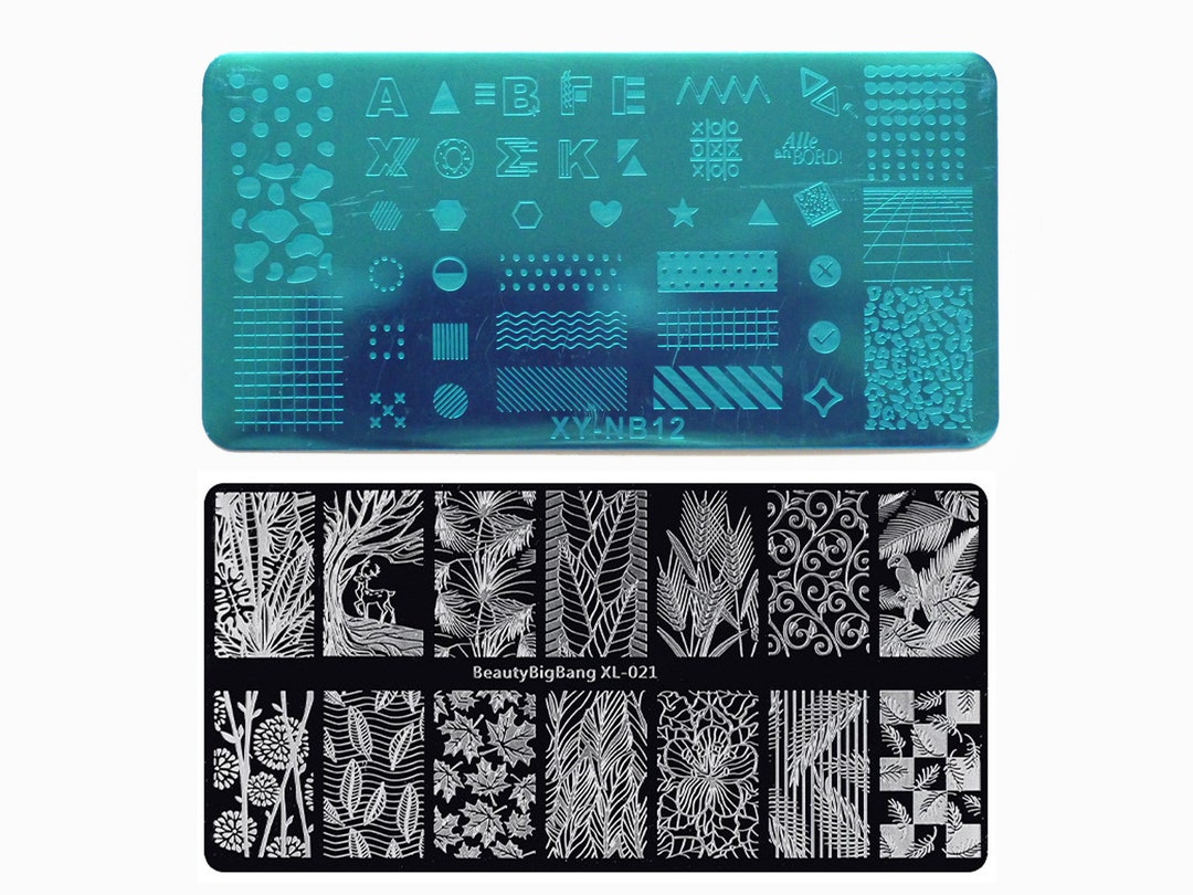 Greens Plants & Shapes Nail Art Stamping Plates/ Plaids Stamps Etsy