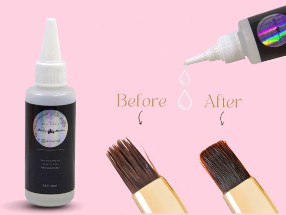 Nail Brush Cleaner Repair and Conditioner, Quick Clean Acrylic, Gel and  Nail Art Brushes, Special Conditioning Formula Removes Hardened Acrylic &  Gel
