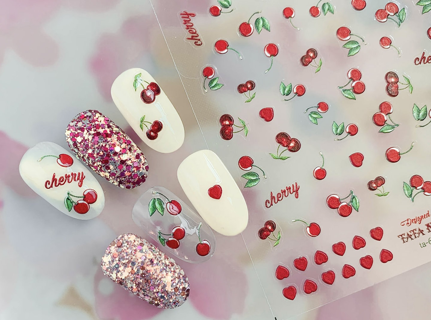 Ayyufe Nail Sticker Easy to Apply Exquisite Pattern Delicate Fruit Style  Delicate Adhesive Nail Art Stickers 
