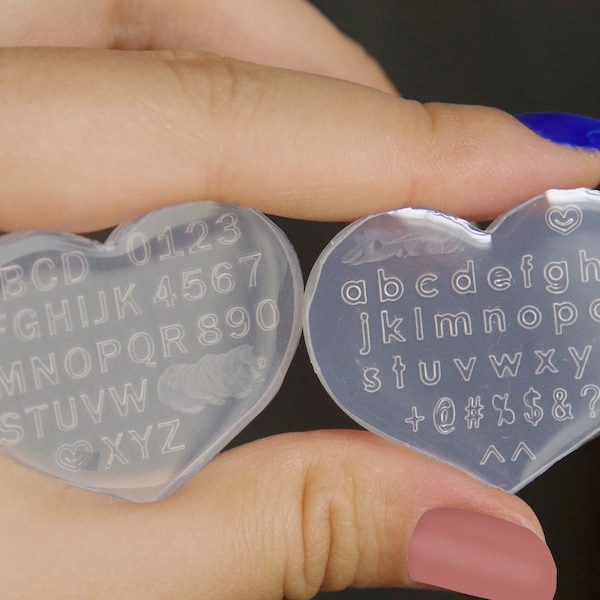 A-Z alphabet Mould for Nail Art DIY Decal Design/ Number Capital Low case Miniature UV Resin Silicon Mold/ English fonts nails