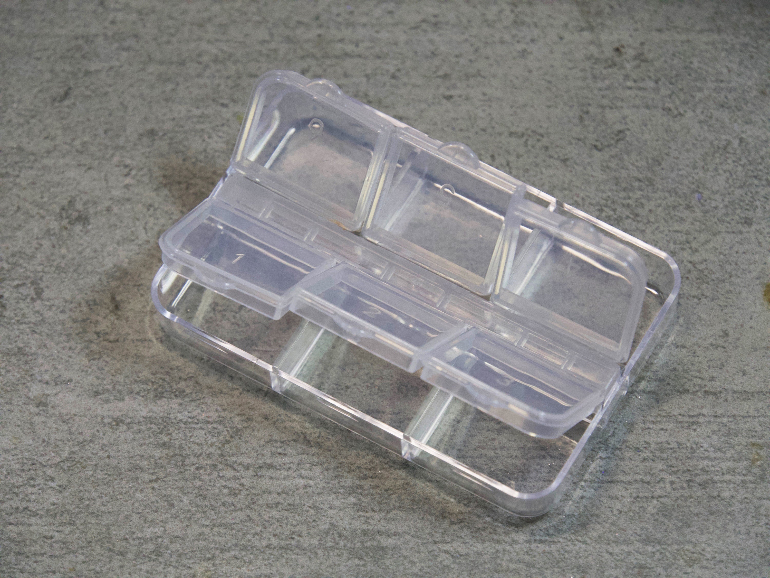 Buy 3ct Small Items Container/ 6 Grid Plastic Container Box for