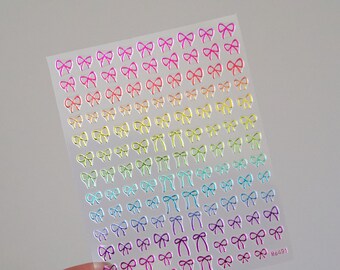 Metallic Color Bow Knot Nail Stickers/ Gilding Gold Silver Bow Tie Peel off Sticker/ Barbie Nails