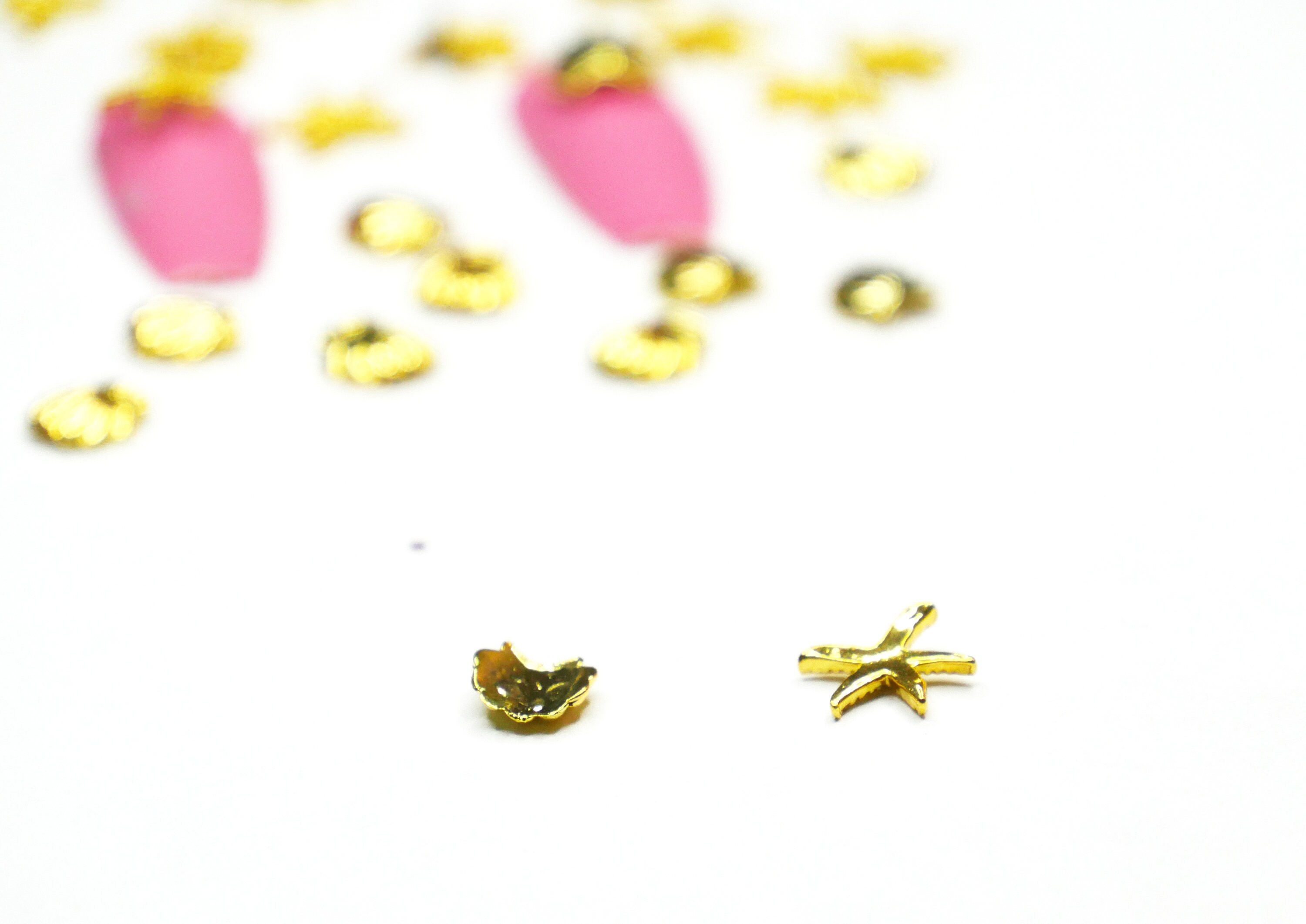 5 pcs 3D Sea star shell nail decoration/ Beach Metallic Etsy