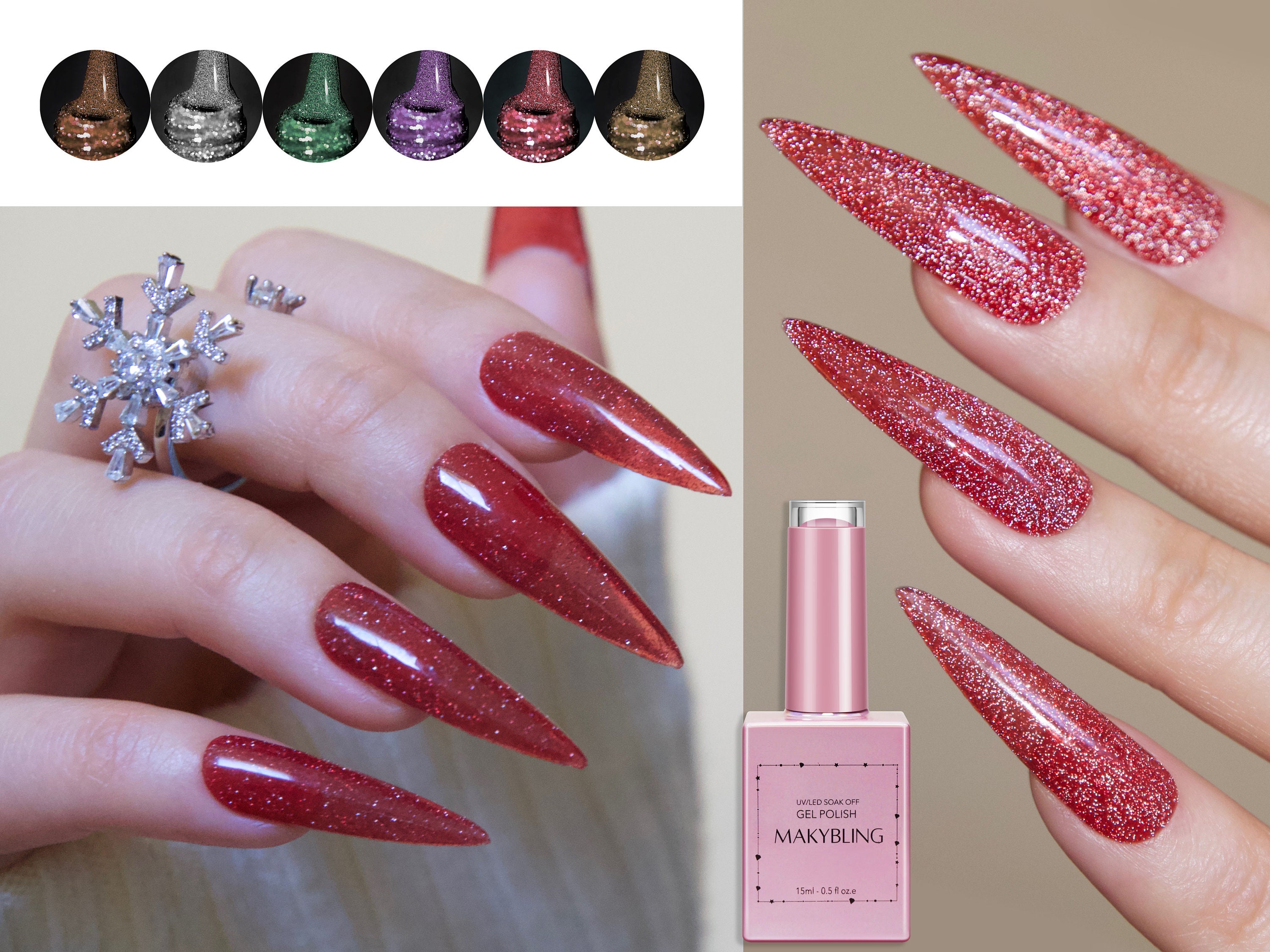 Glitter Nail Decals Coscelia1pc Reflective Glitter 3d Nail Decals