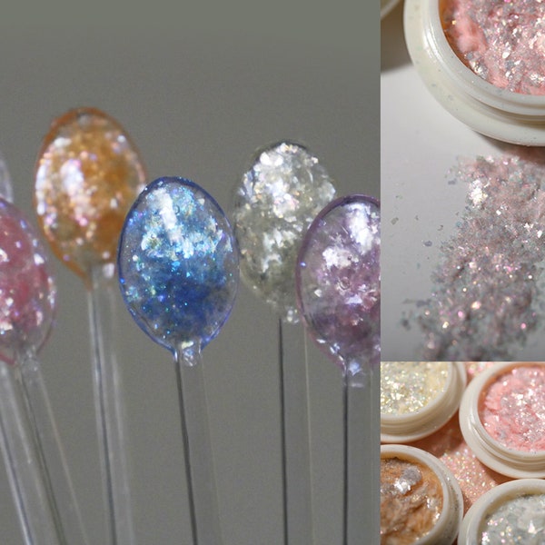 Ultra Thin Mica Chips Irregular Flashy Slice Flakes for Nail art/ Polarized Opal Nail Art glitter Crafts supply