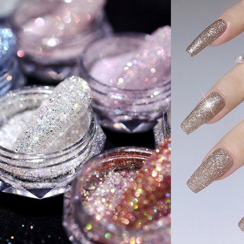 Glitter Powder Nail Designs