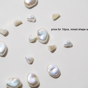 10pcs Iridescent Baroque Artificial Pearls Irregular Asymmetric shape Pearl for Vintage Nails Decoration Manicure Supply image 3