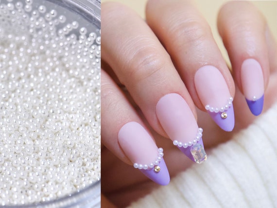 500pcs Very Tiny Solid Pearl Sphere Nail Decals/ 1.5mm None Flat