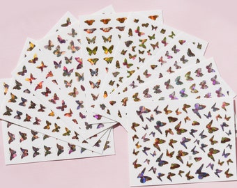 Butterfly Laser Sticker Nail Art/ Blue Morpho Monarch Peel Off nail sticker/ Fairy Tale Theme nail sticker/ Nail decal supply