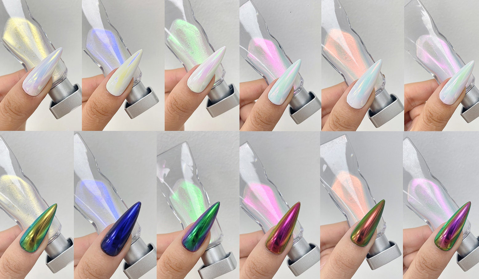 Mini Galaxy Unicorn Holographic Powder for Chrome Nails, Nail Art