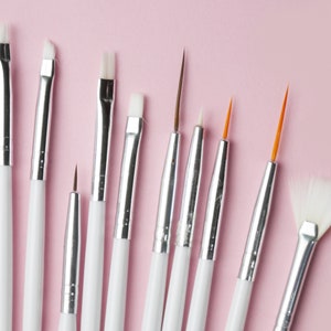 15pcs Nail Brush Set for Detailing Striping Nail Art with Gel Brushes, Painting Brushes, 3D Brush, Acrylic brush for nail art painting
