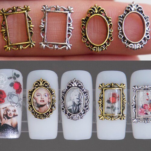 3D Frame Vintage Nail Decal/ Retro Nail Hollow Frames Floral Etsy
