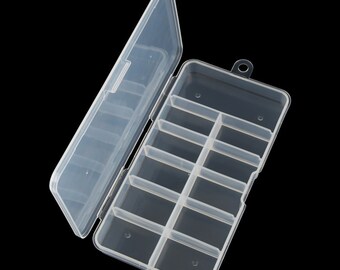 11 grid long plastic container box for 100 pcs nail tips press on charms and trims/Nail studs container box/ finger tips press on nail box