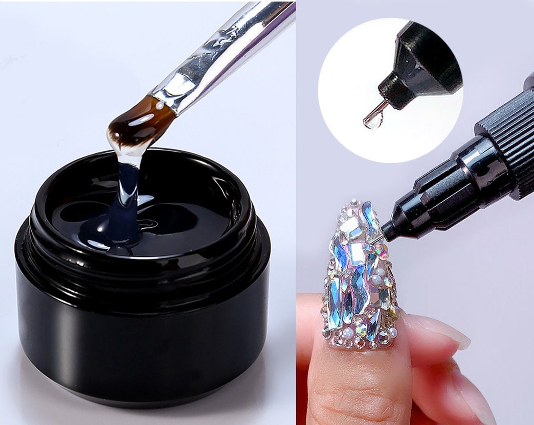 Pegamento de uñas para puntas de uñas acrílicas, decoración de uñas  profesional de secado rápido, Gel de puntas de uñas falsas súper adhesivo  para extensión de manicura - AliExpress