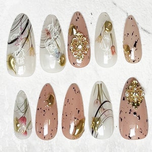 Floral Nail Art Sticker/ DIY Tips Guides Transfer Stickers/ Woodland ...