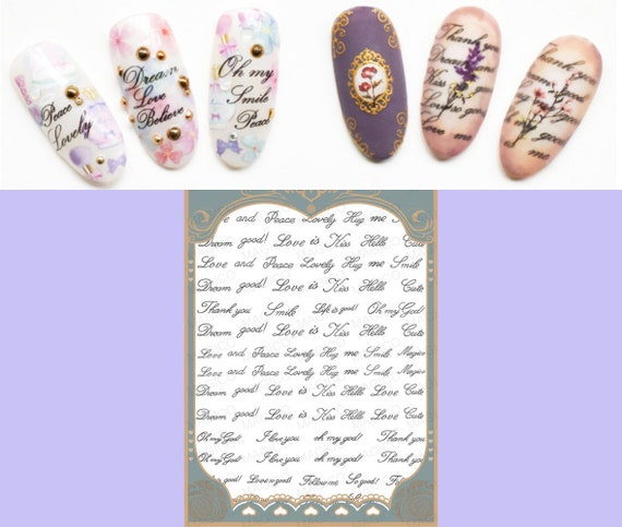 Nail Art Stickers Decals Alphabet English Letters -  Israel