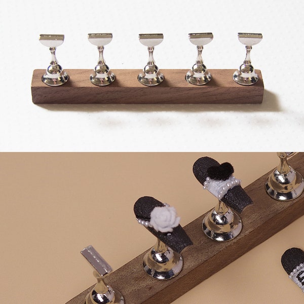 5 stücke Holz mit Magneten False Nail Display Ständer Halter Set / Magnetischer Nail Art Praxis Halter / Drücken Sie auf Nagel Regal Maniküre DIY Werkzeuge
