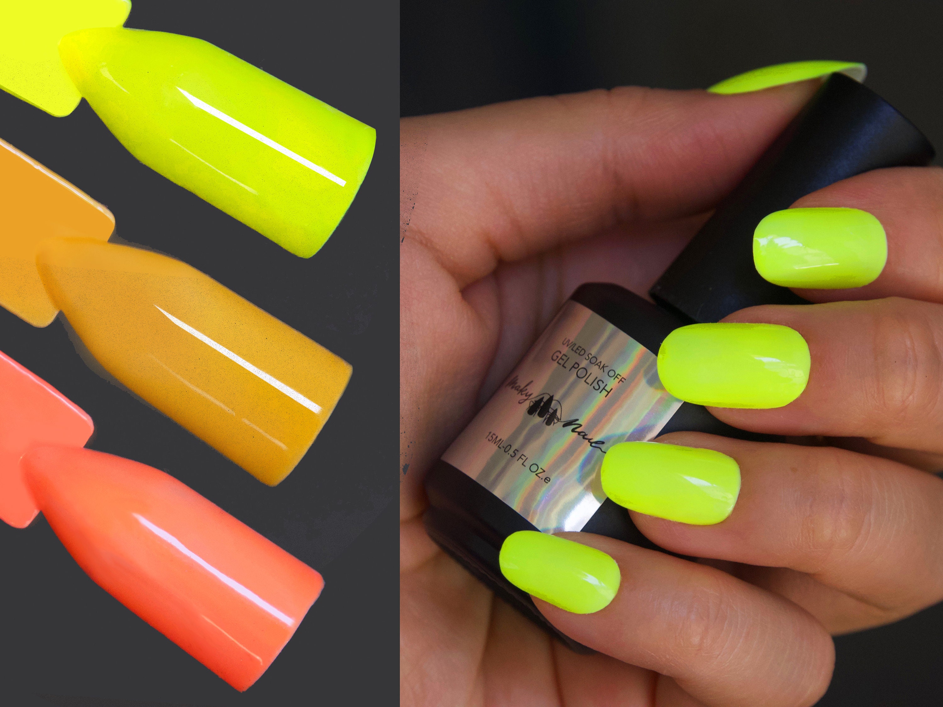 Buy Neon Yellow Nail Polish Hand Mixed by Gr8 Nails Online in India - Etsy