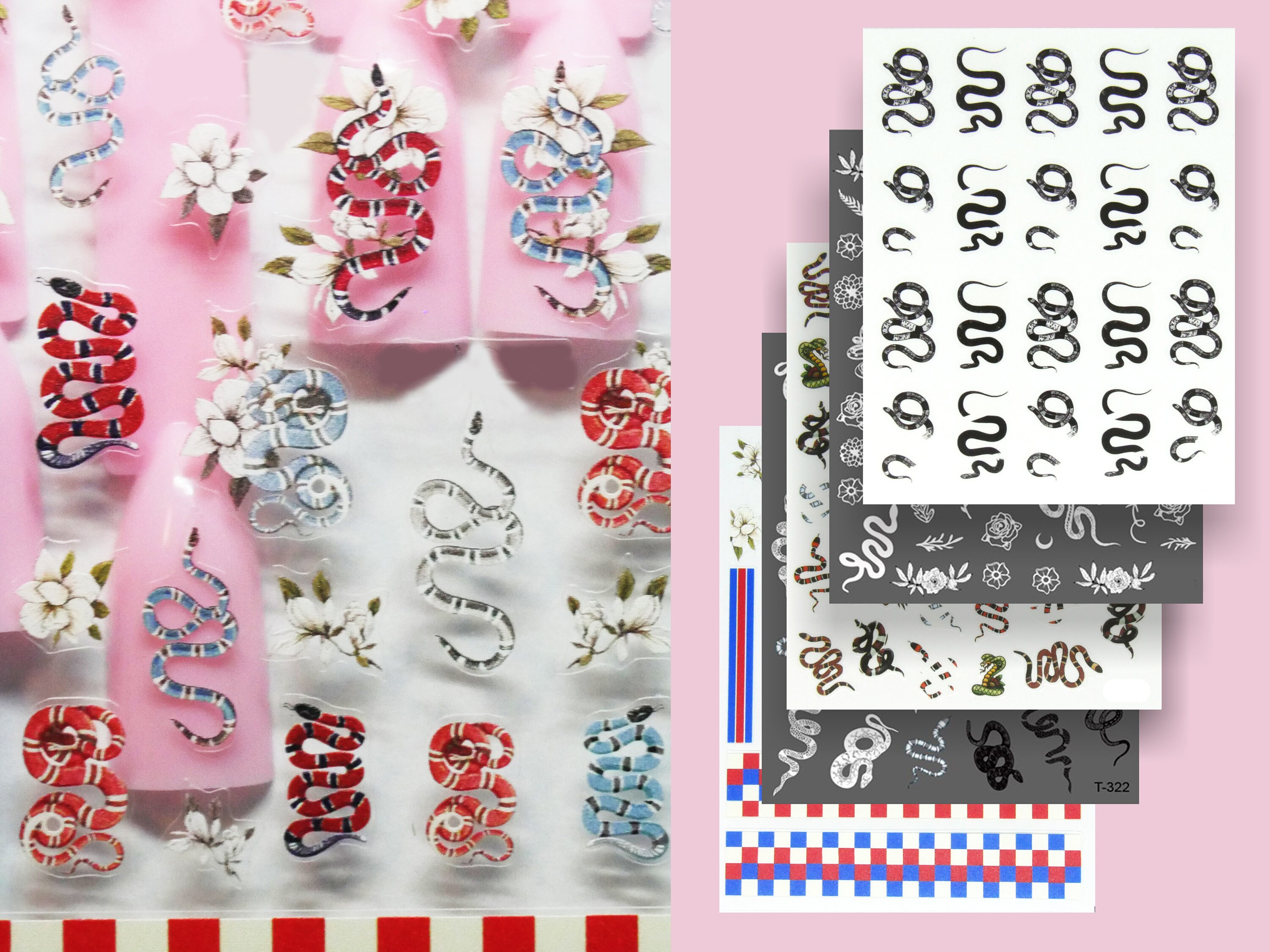 Snake Nail Stickers/ Ultra Thin Pro Totem 3D Nail Art Stickers Etsy