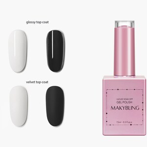 15ml Pure Black and White Nail Gel Polish/ Titanium White Rich color Soak Off UV Gel/ Black nail/ White nail Premium Solid Color -Makybling