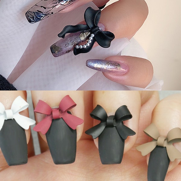 Stickers pour ongles 3D mat métallisé moyen taille / Fourniture de gel UV de vernis à ongles noir blanc Instagram Pinterest Inspiration d'ongles