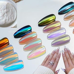 Pearl Chrome Nail Powder With Multi Color Shifting Metallic - Etsy