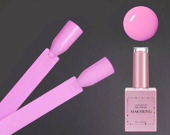 15ml Hot Pink Gel polish/ Barbie Pink Solid color Nails/ Bright Rose Pink Soak off UV/Led Gel polish Manicure Pedicure - Makybling