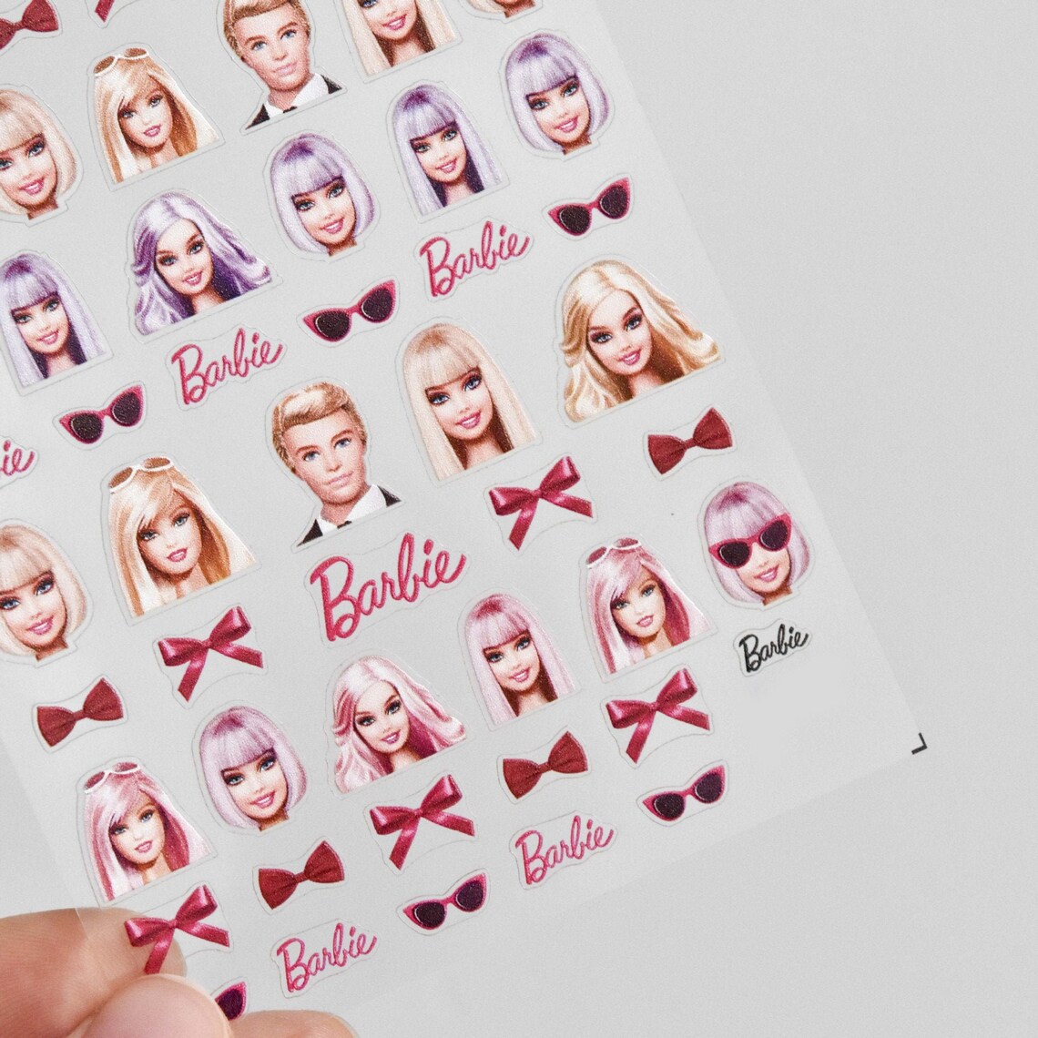 Barbie nail stickers/ Ultra thin High resolution girl nail | Etsy