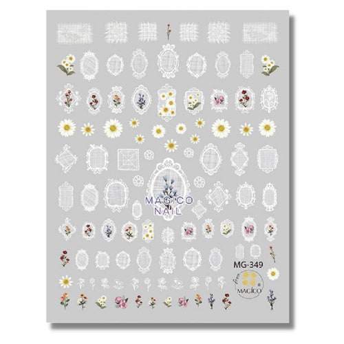 White Lace Nail Sticker/ Spiritual Starry 3D Nail Art Stickers Etsy