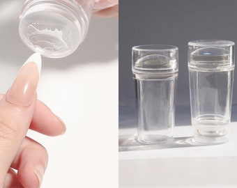 Outil d'estampage d'ongles transparent/estampe en gelée de silicium transparente pour estampage transparent grattoir transfert d'impression de vernis à ongles