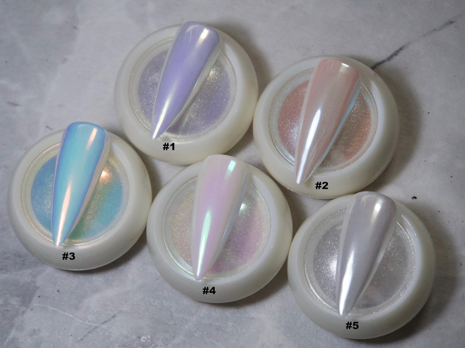 Pearl Chrome Nail Powder With Multi Color Shifting Metallic Etsy
