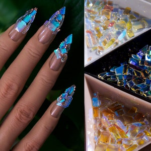 12 Grid Nail Art Rhinestones Decorations Nail Stones Imitation Glass  Crystal Man