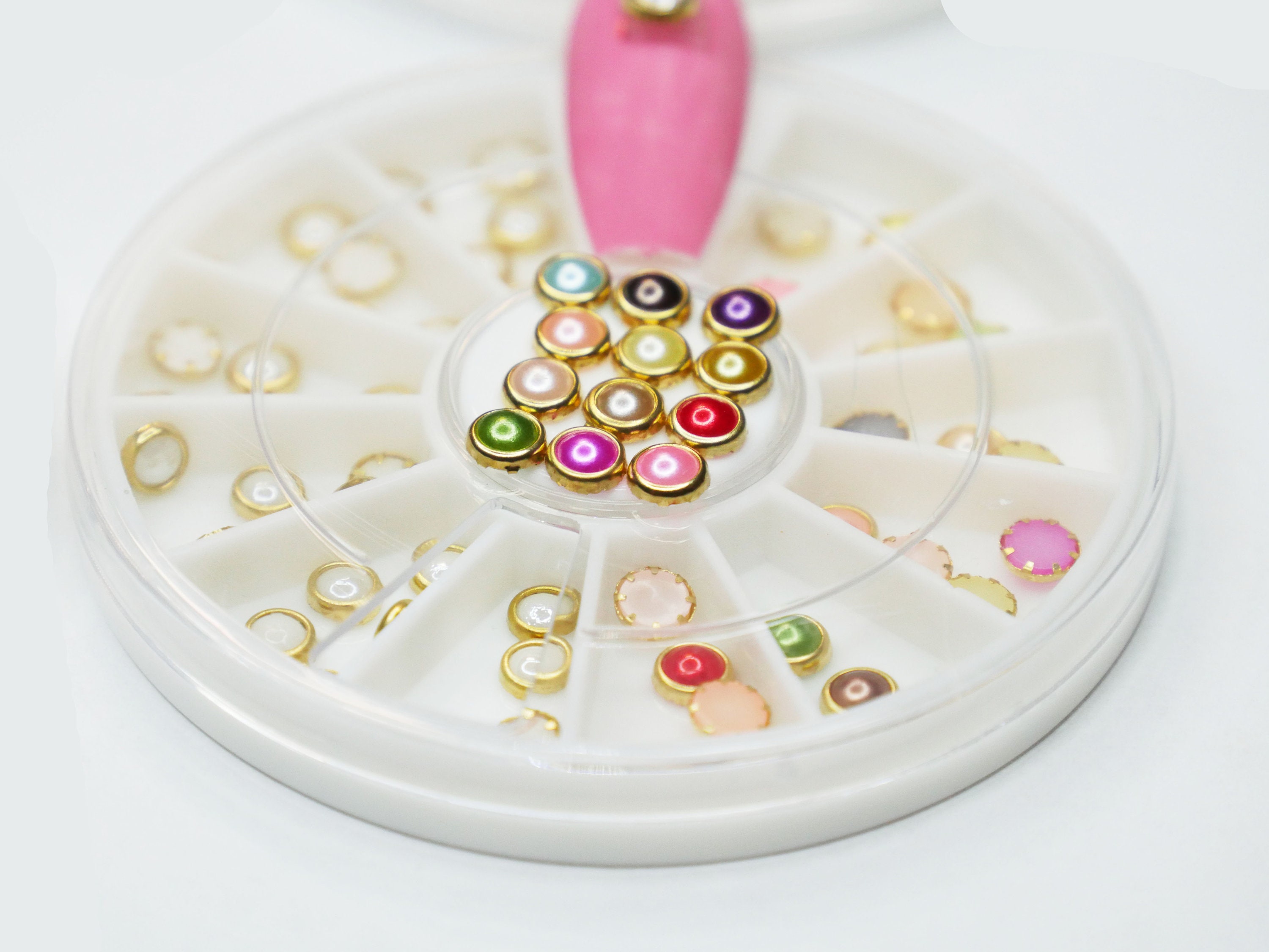Glittering Half Round Pearl Nail Art Decoration Diy Jewelry - Temu