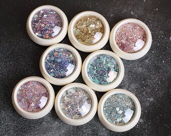 8 color Halo hexagon Mixed size Glitter/ Nail Flakes 3D DIY laser Sequins/Mermaid silver hexagon starry sky glitter flakes for nail gel