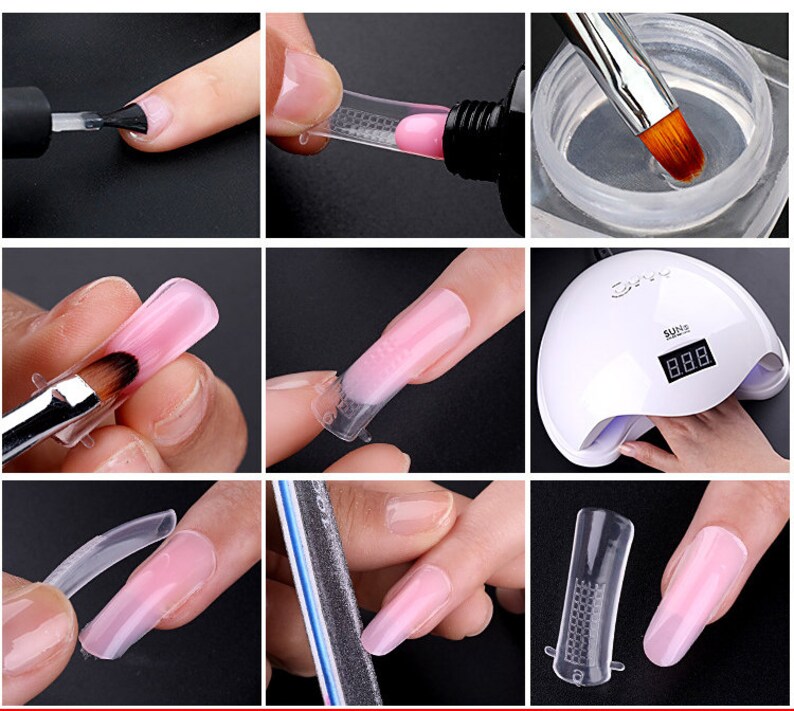 100pcs Quick Poly Building Gel Nail Mold Tips/ Reusable Etsy