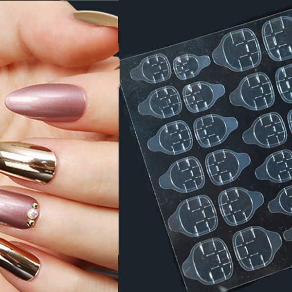 2 pcs Press on False Nail Easy Glue Tabs/ Reduce nail damage False nails removable jelly glue/ Double Sided Adhesive tabs nails