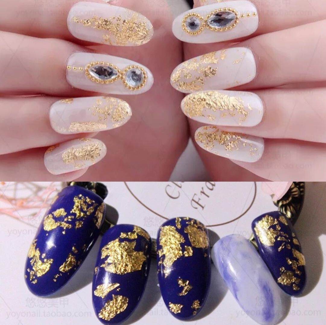 COHEALI 2pcs 3 Gold Foil Gold Flakes for Nails Flakes Nail Sequins Metallic  Foil Flakes Nail Tech Must Haves Nail Decorations for Nail Art Foil for