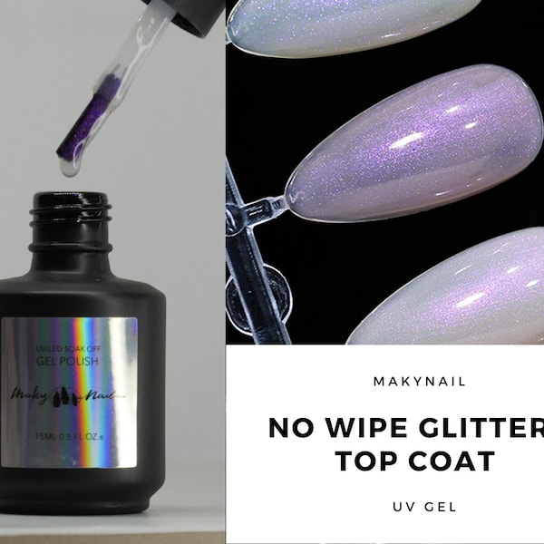 15ml Glittery Top Coat UV Gel/ Matte & Shining Smoothie Glitter Sparkles Manicure uv gel polish